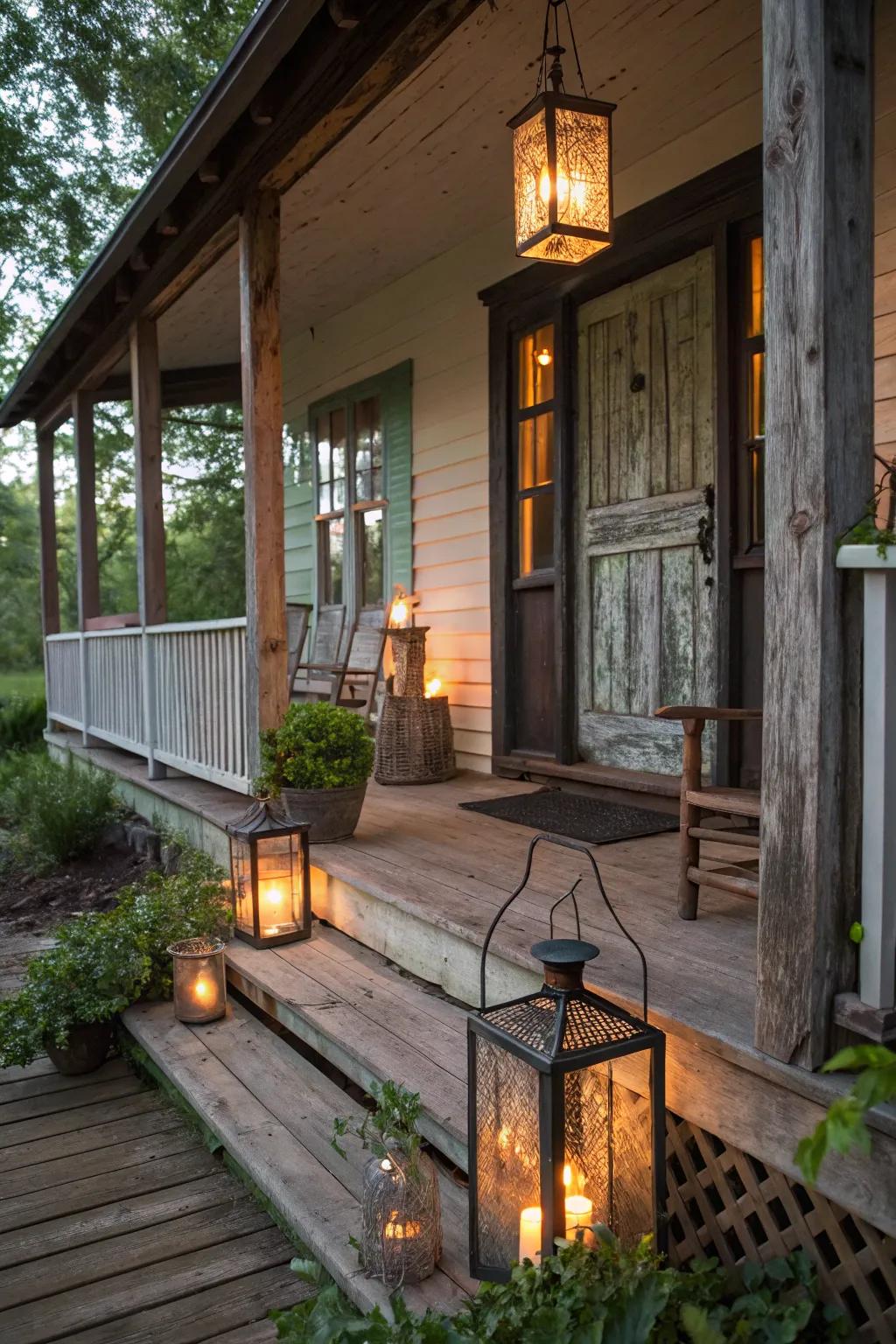Brighten your porch with lovely lamps.