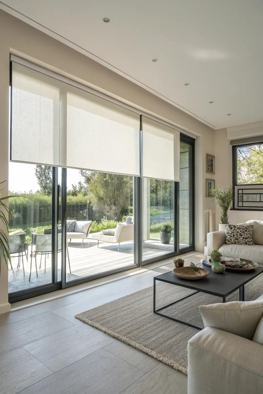 Roller coverings provide a streamlined, contemporary look.