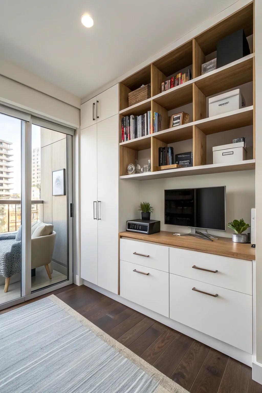 Smart storage helps keep your condo tidy.