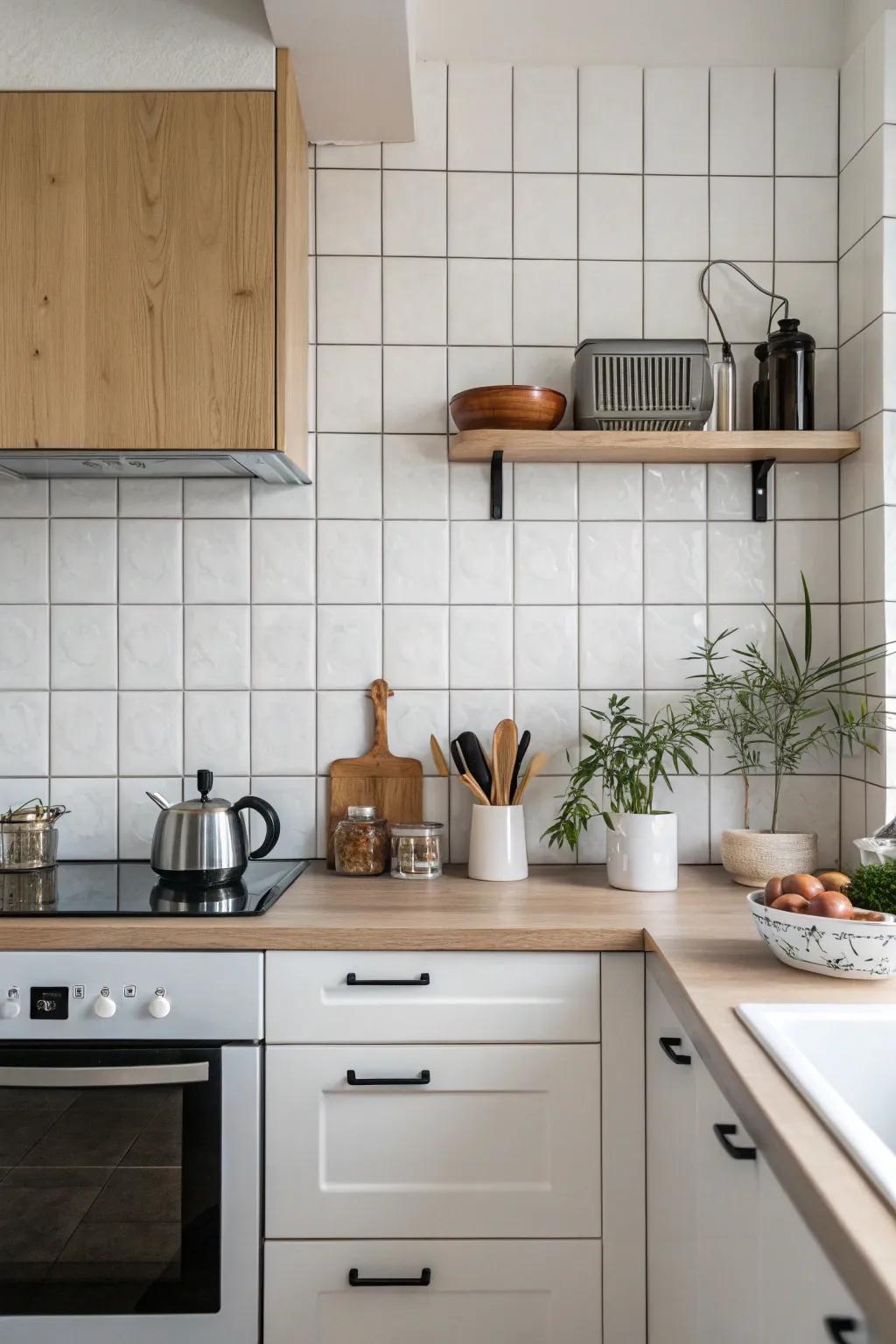 Opt for simplicity using a simple backsplash.