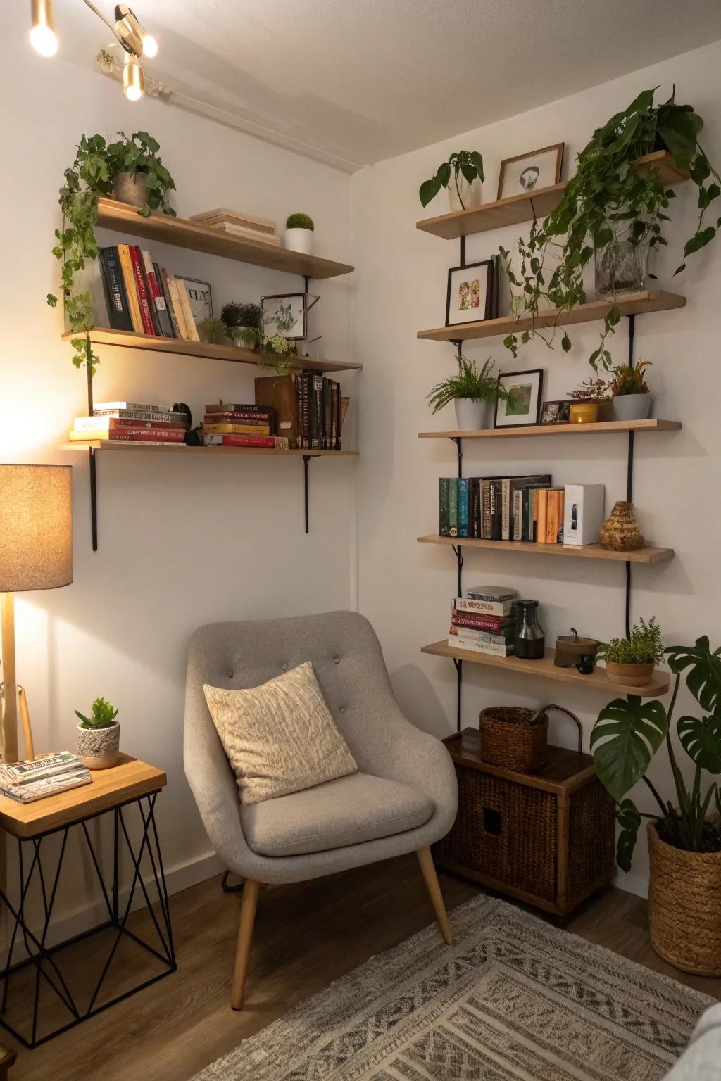 Upward storage that conserves floor area.