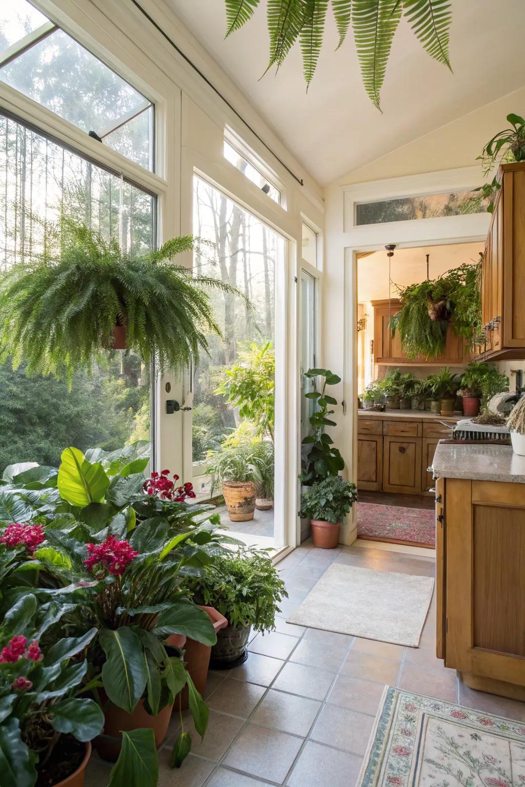 Indoor flora brings freshness and liveliness.