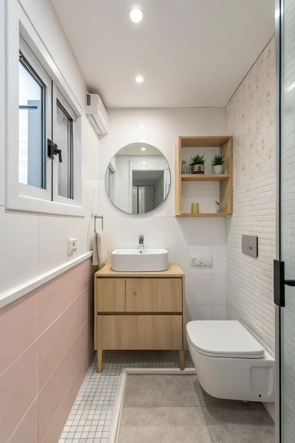 A light color scheme visually enlarges the space.