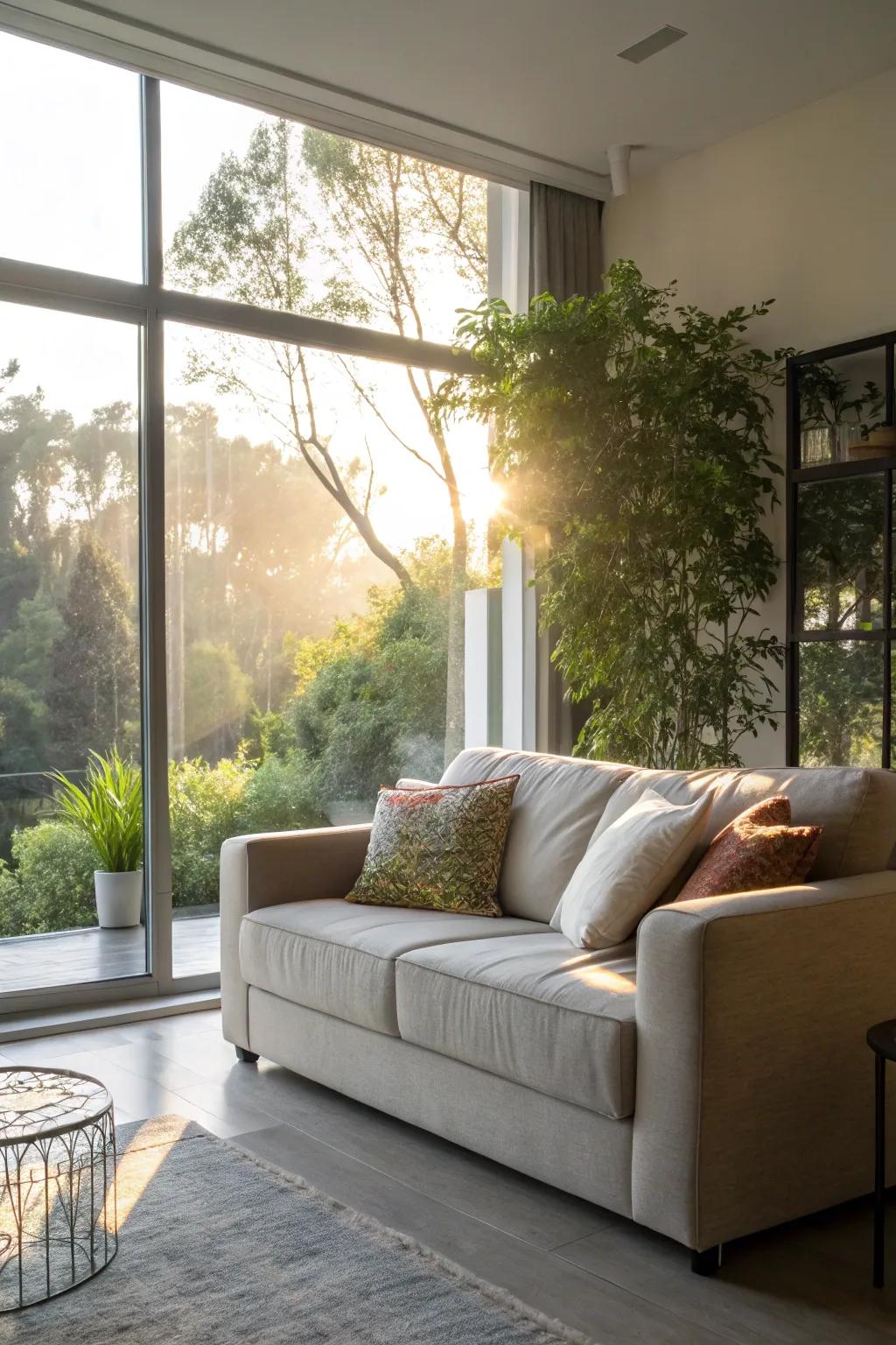 Take advantage of natural light to enhance your living space mood.