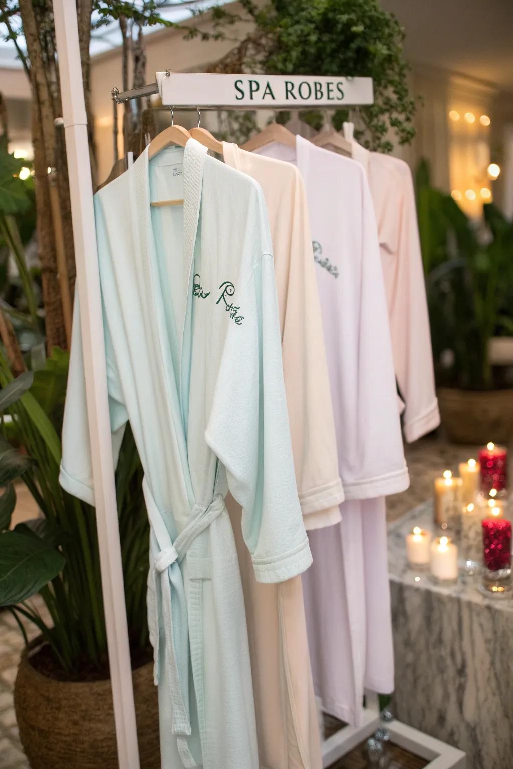 Tailored wraps add a personal touch to your spa sleepover.