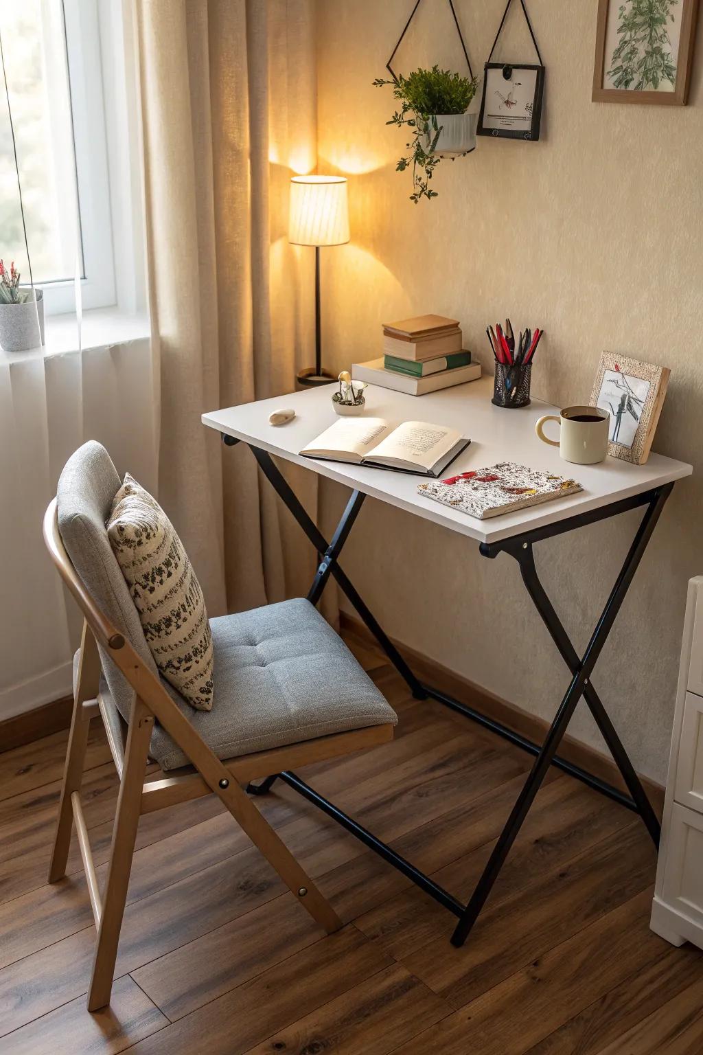 Even the tiniest nook can become a productive workspace.