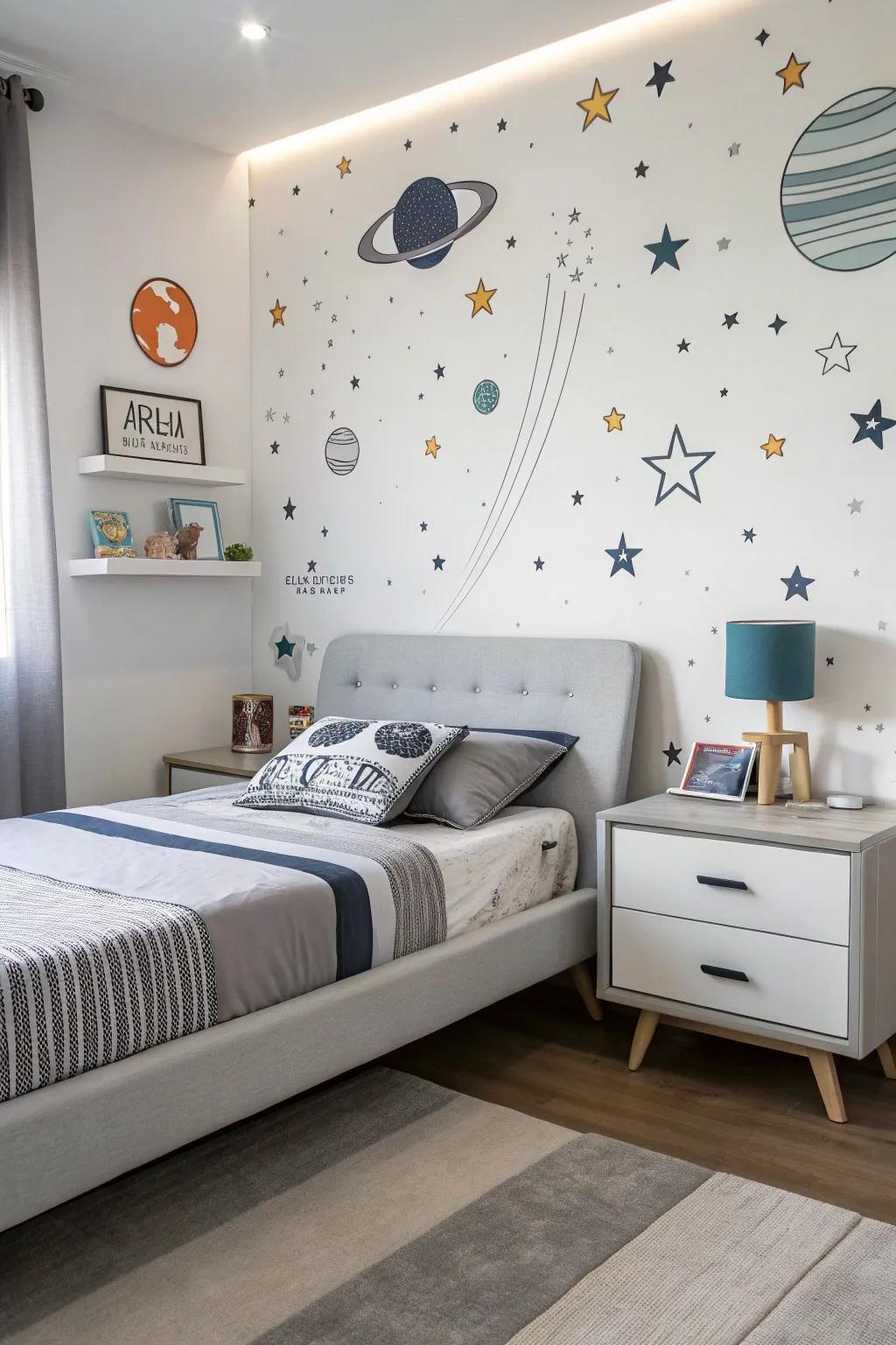 With its modern touch, futuristic furniture turns your room into a cosmic hideaway.