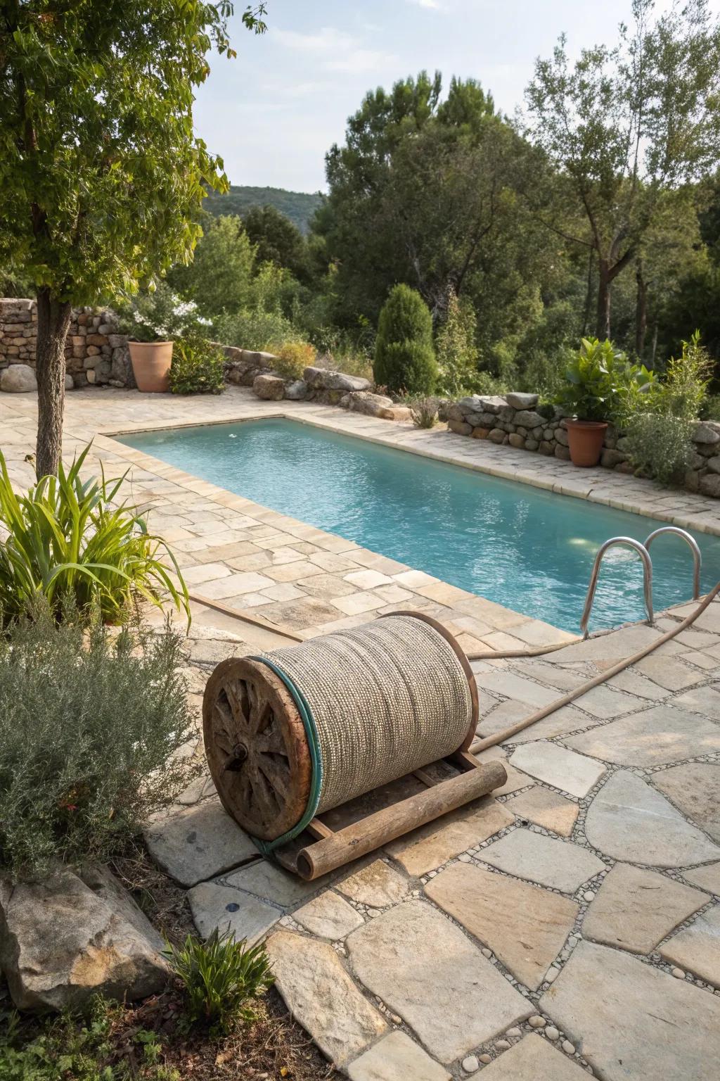 Improve your pool with the rustic allure of natural stone.