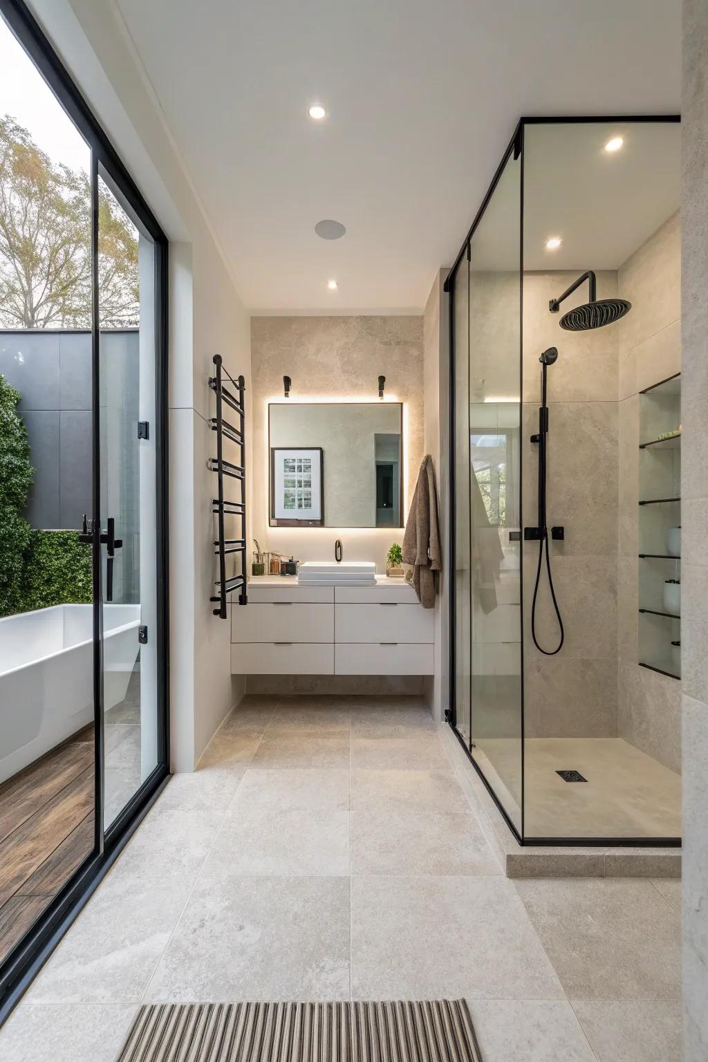 Walk-in showers offer a streamlined and accessible design.