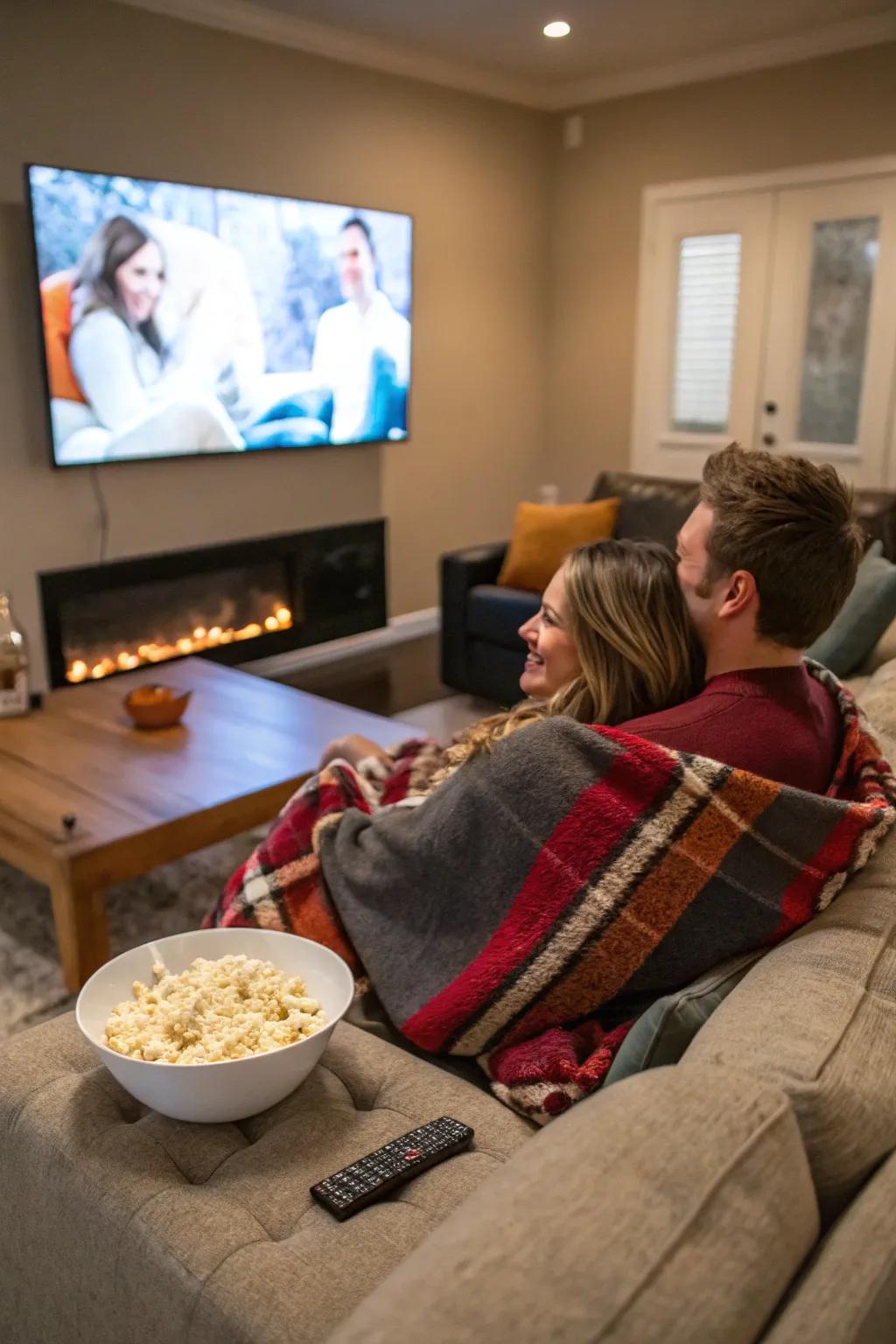 Transform your living room into a snug cinema for a movie marathon.