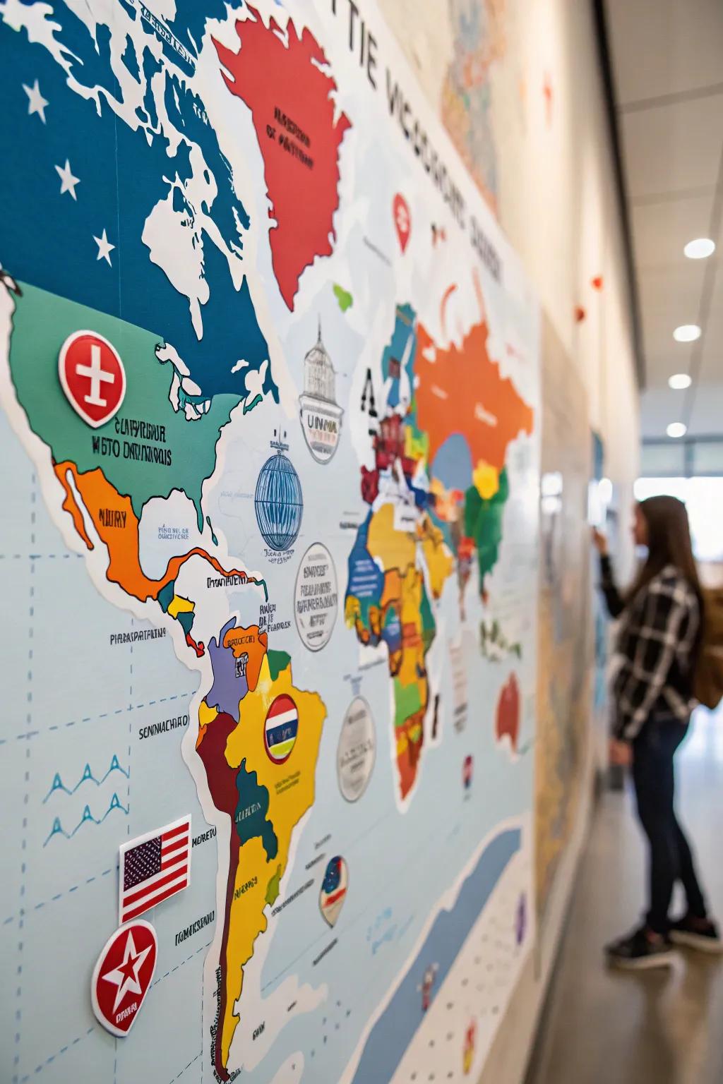 Showcase your travel experiences with themed sticker maps.