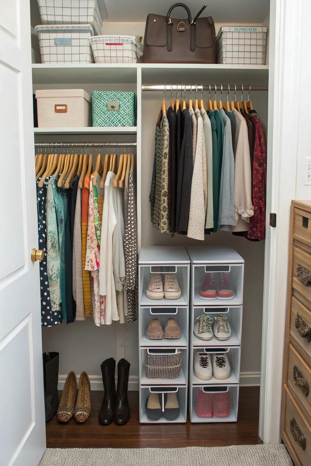 A well-organized closet can accommodate more than you think.