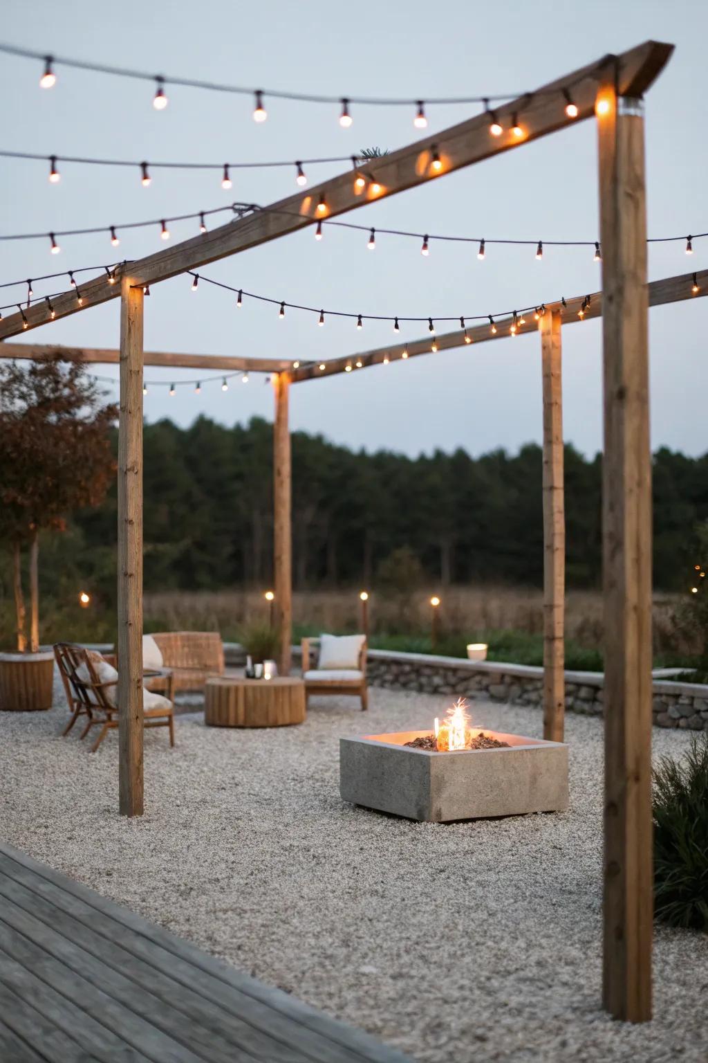 Tall columns offer a minimalist structure for glow strands.