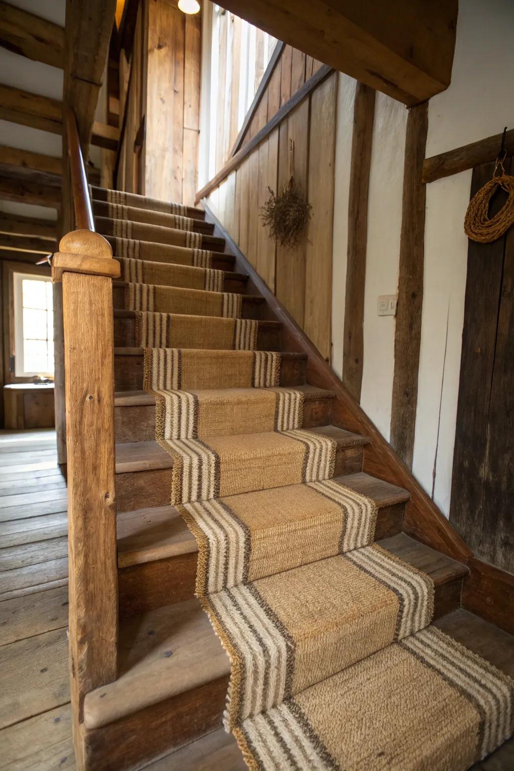 Earthy tones and natural materials create a warm, inviting atmosphere.