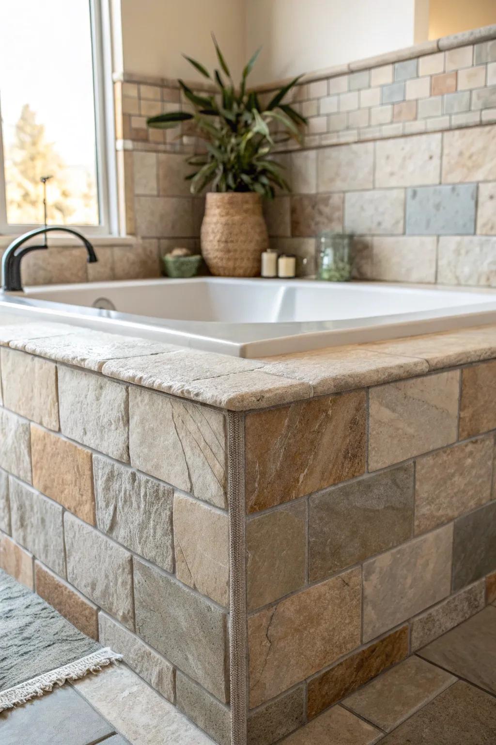 Transform your bathroom into a spa-like retreat with the tranquil allure of natural stone tiles.