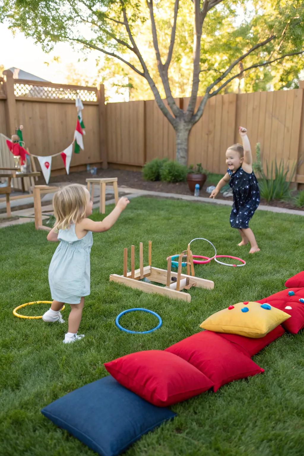 A pocket carnival setup providing endless enjoyment for toddlers.