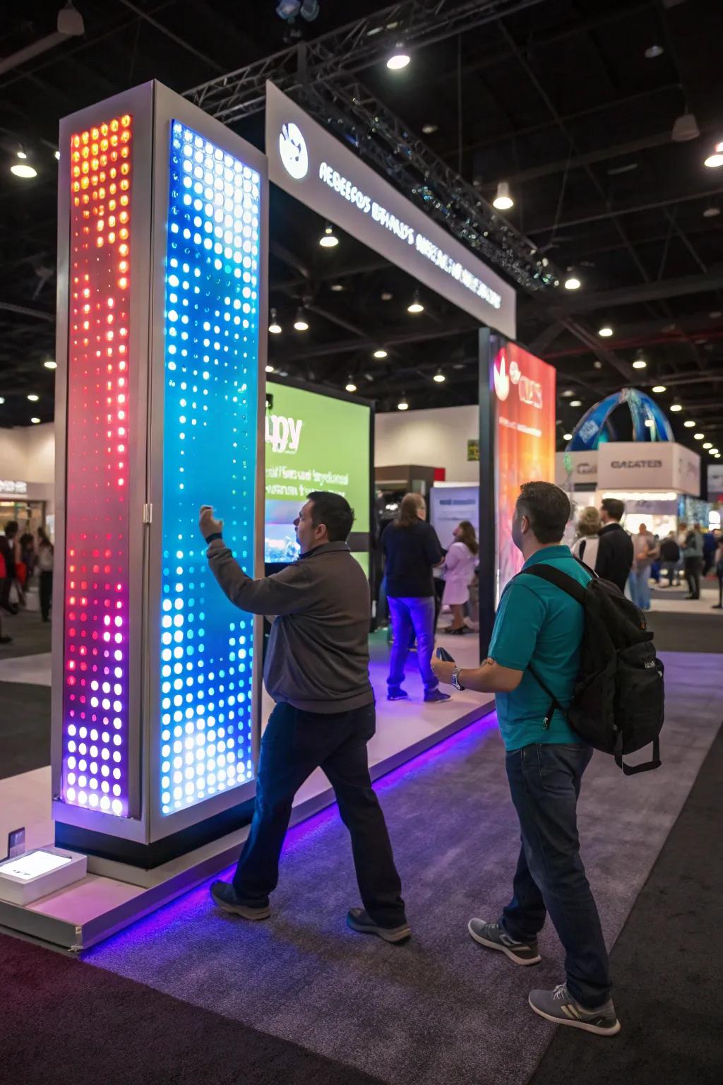 Interactive LED lighting encourages visitor participation and engagement.