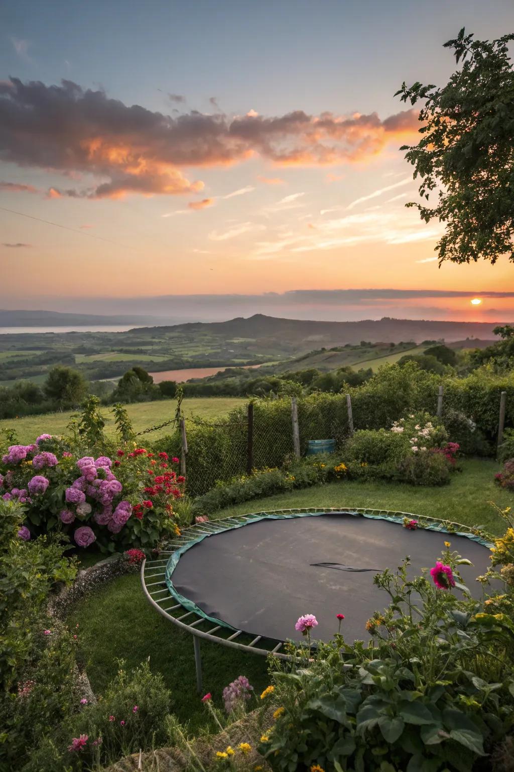 A jumper thoughtfully situated to showcase striking garden panoramas.