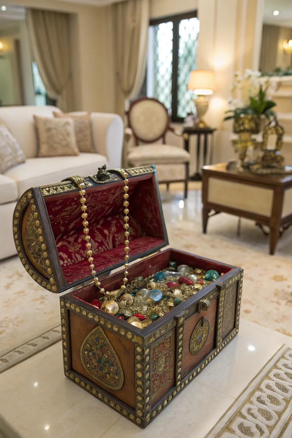 Gems add a hint of luxury to your keepsake box.