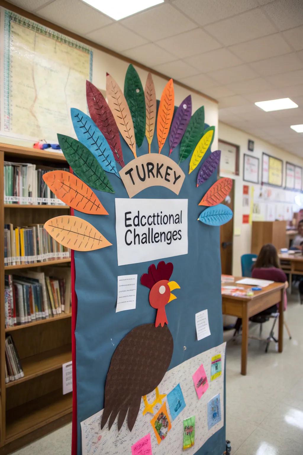A turkey display that blends education with festive decoration.