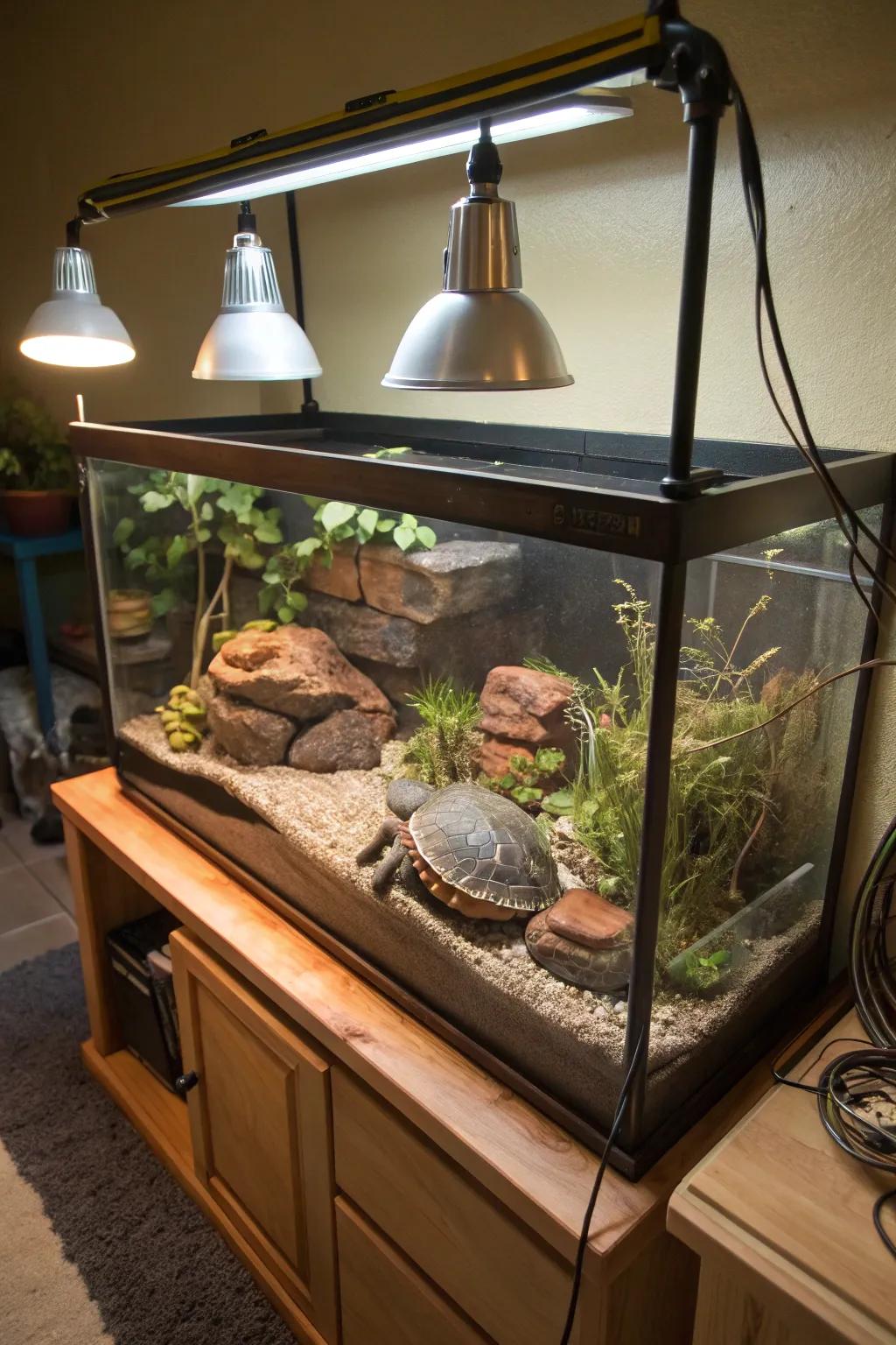 Adequate lighting is crucial for your turtle's health and satisfaction.