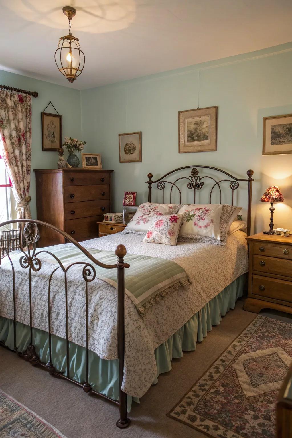 Old furniture imbues your bedroom using timeless appeal.
