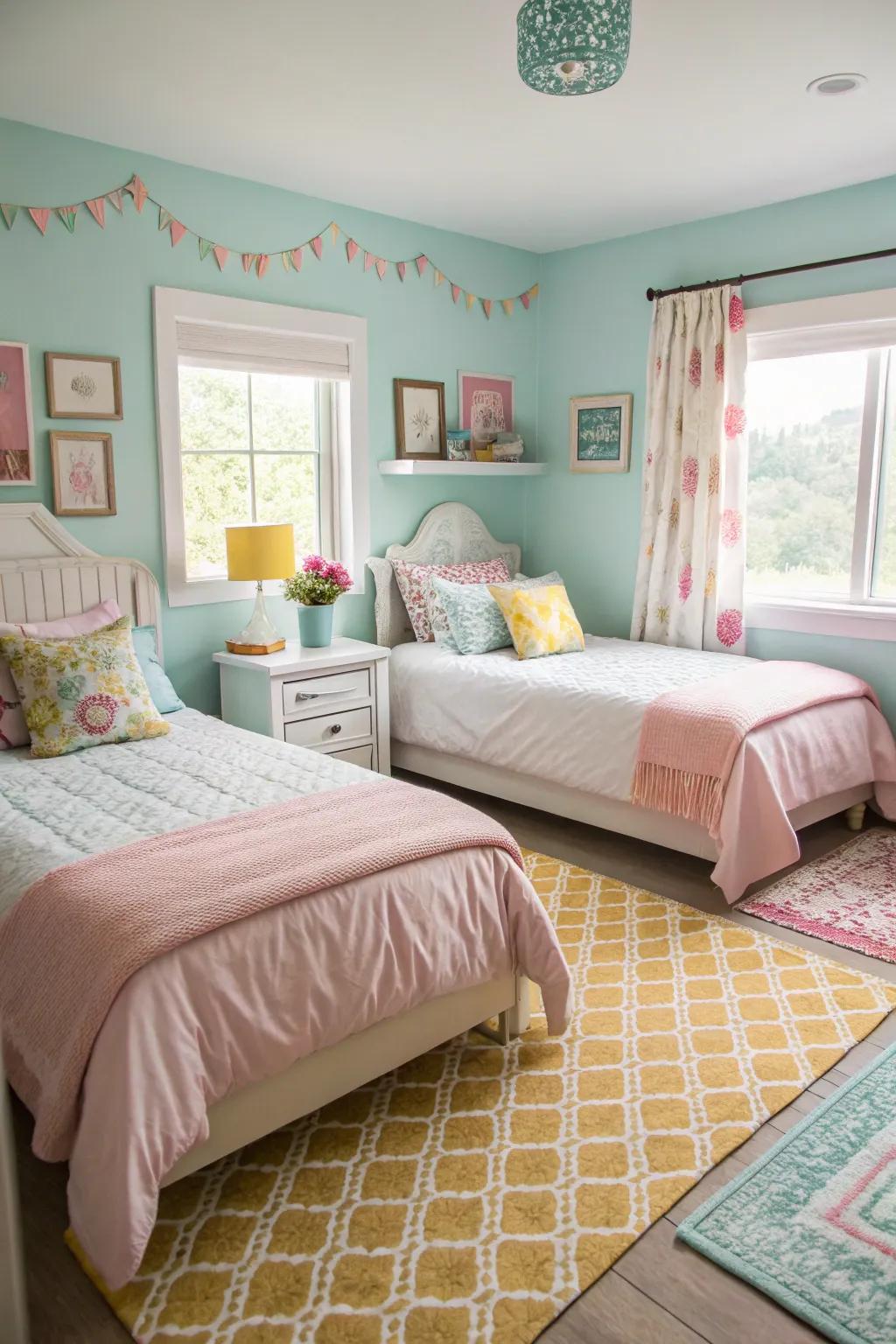 Pastel colors fashion a peaceful and calming setting.