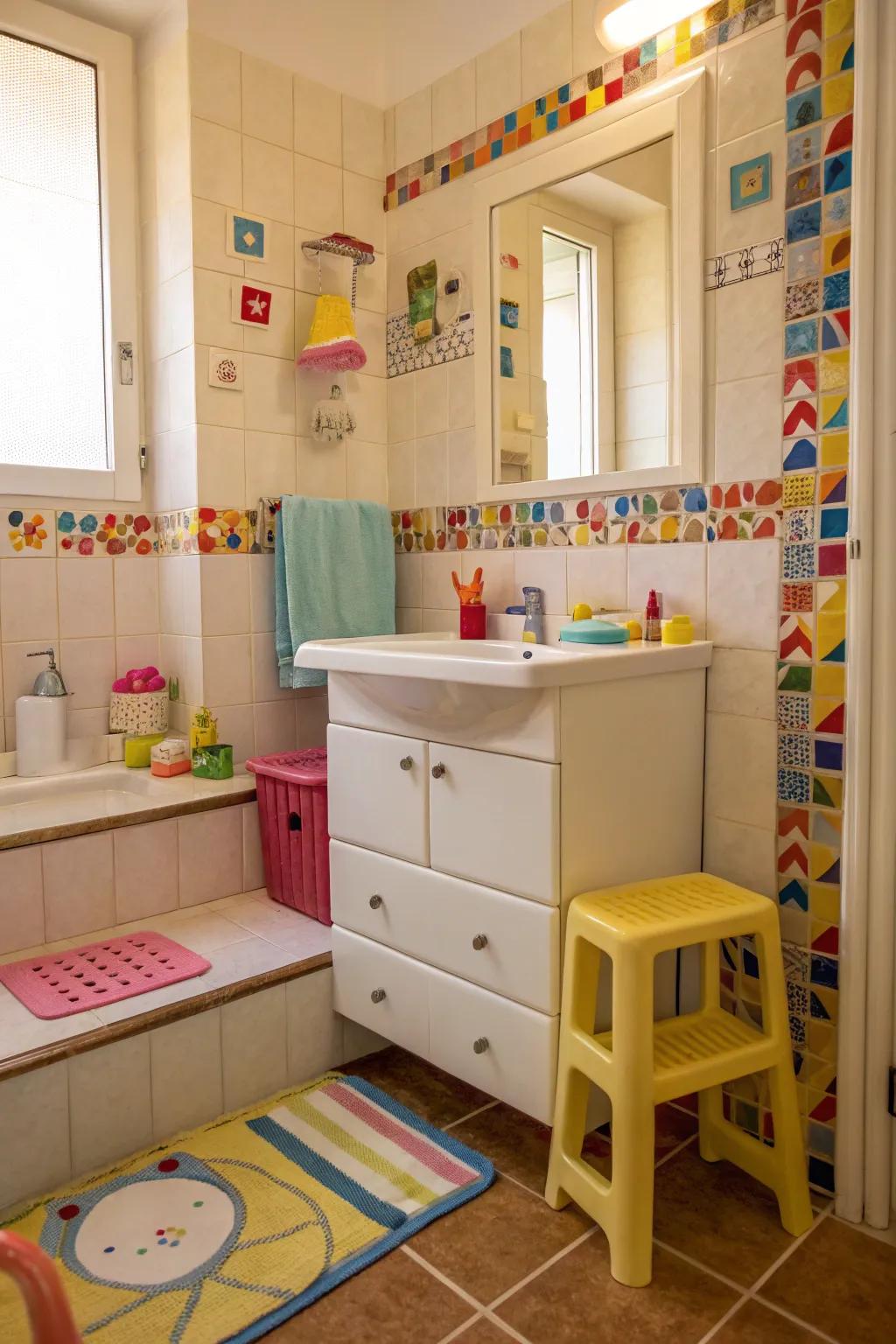 Child-friendly features ensure the bathroom is a hit with all age groups.