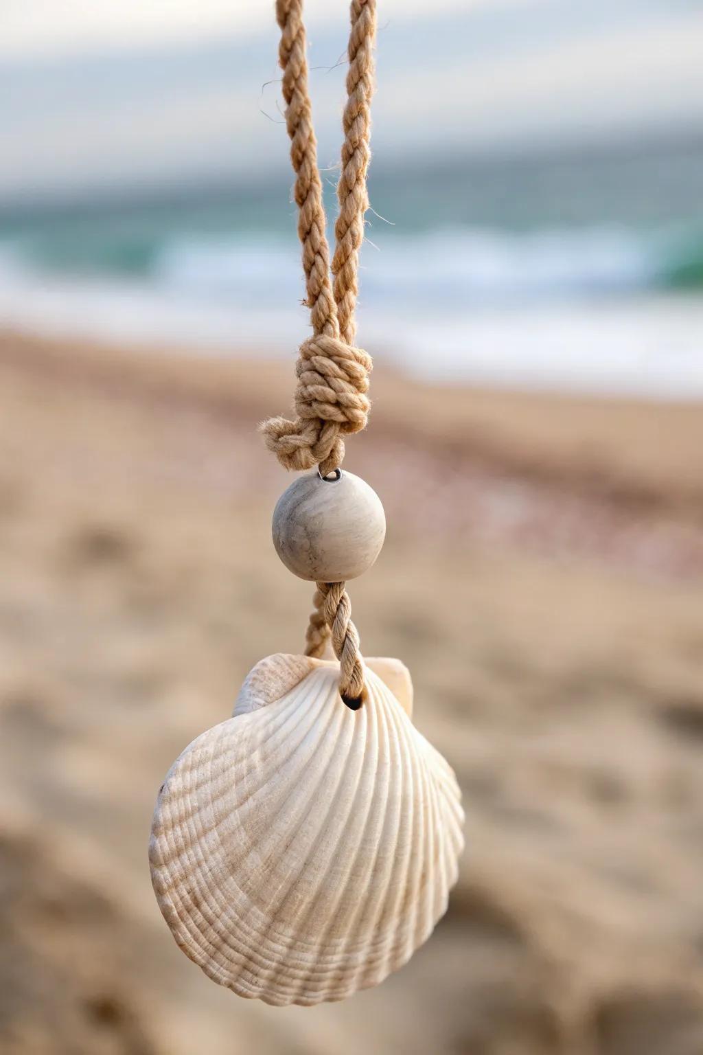 Capture the quintessence of the sea with this refined shell and stone ornament, a seamless fusion of nature and minimalist allure.
