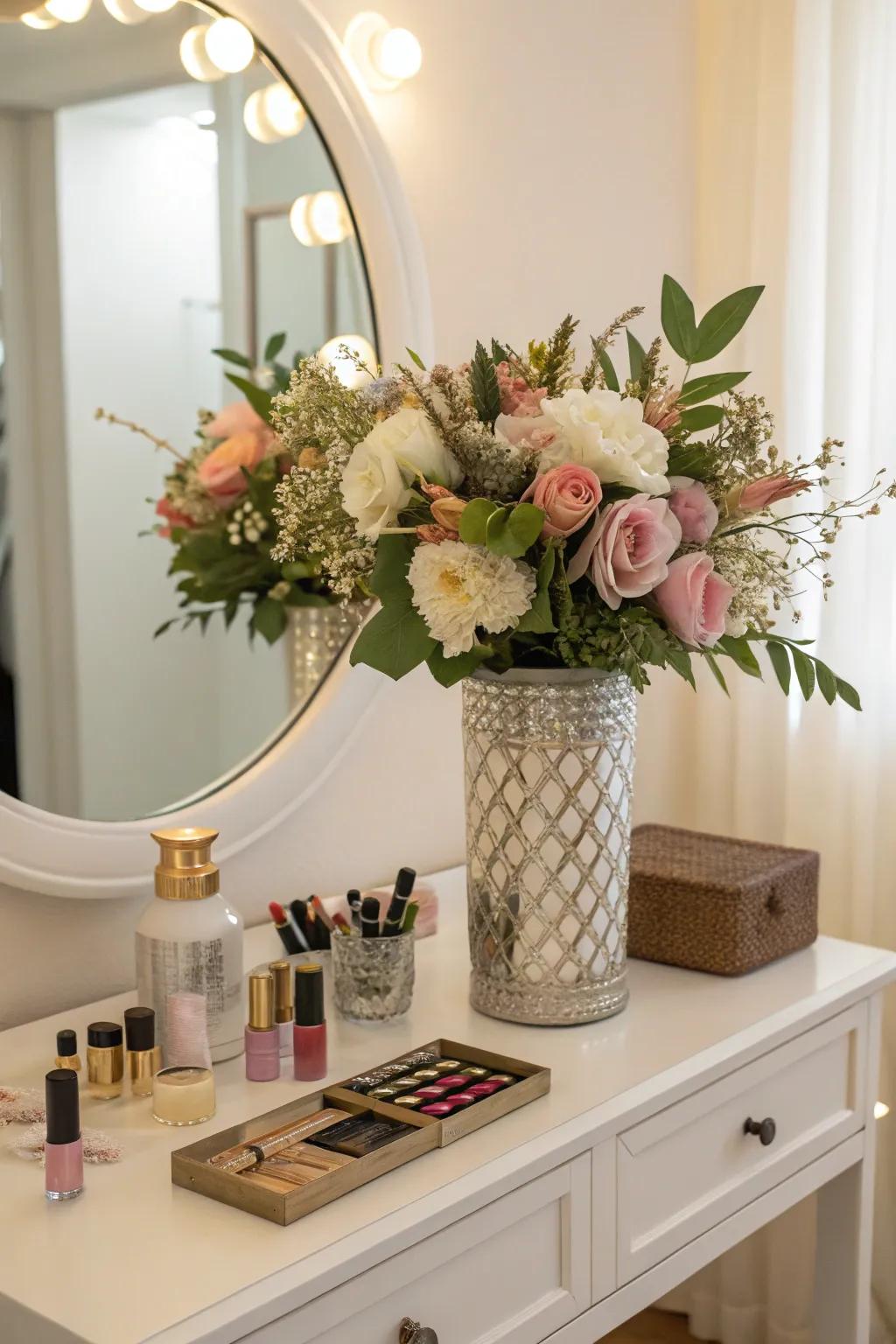 Floral decorations contribute a natural touch.