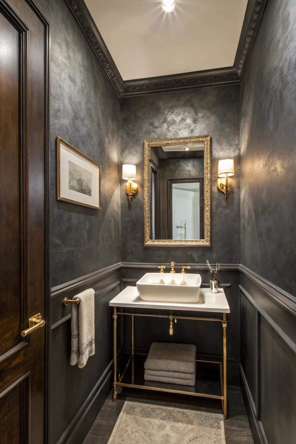 Bring drama to your restroom with striking lime-based plaster.