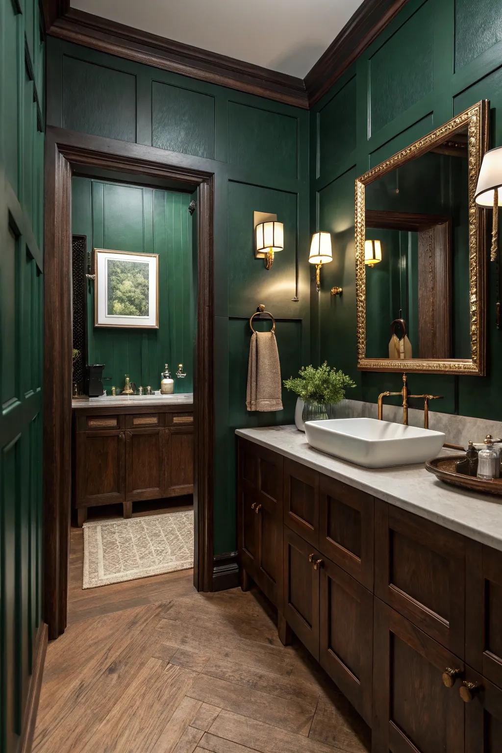 Rich tones like forest greens and blues amplify the Victorian atmosphere.