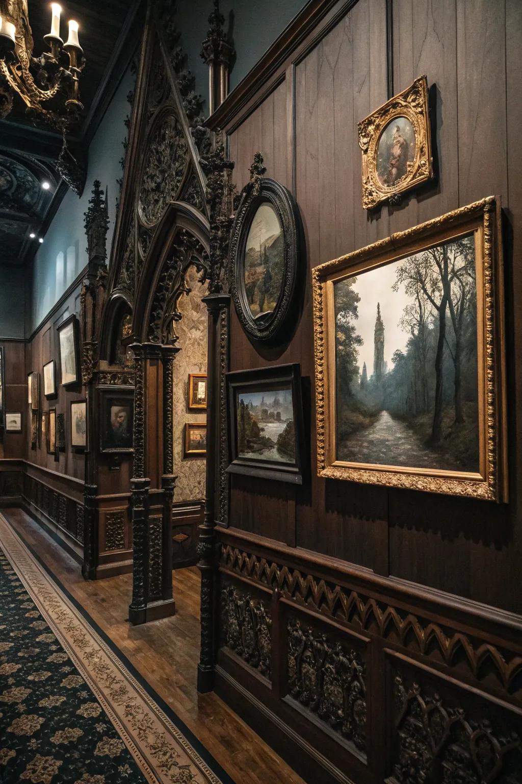 Wall decor and mirrors construct a captivating display.
