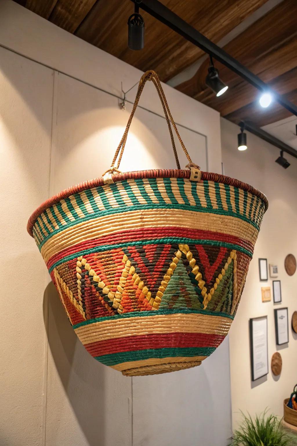 A single statement basket can be a bold focal point.