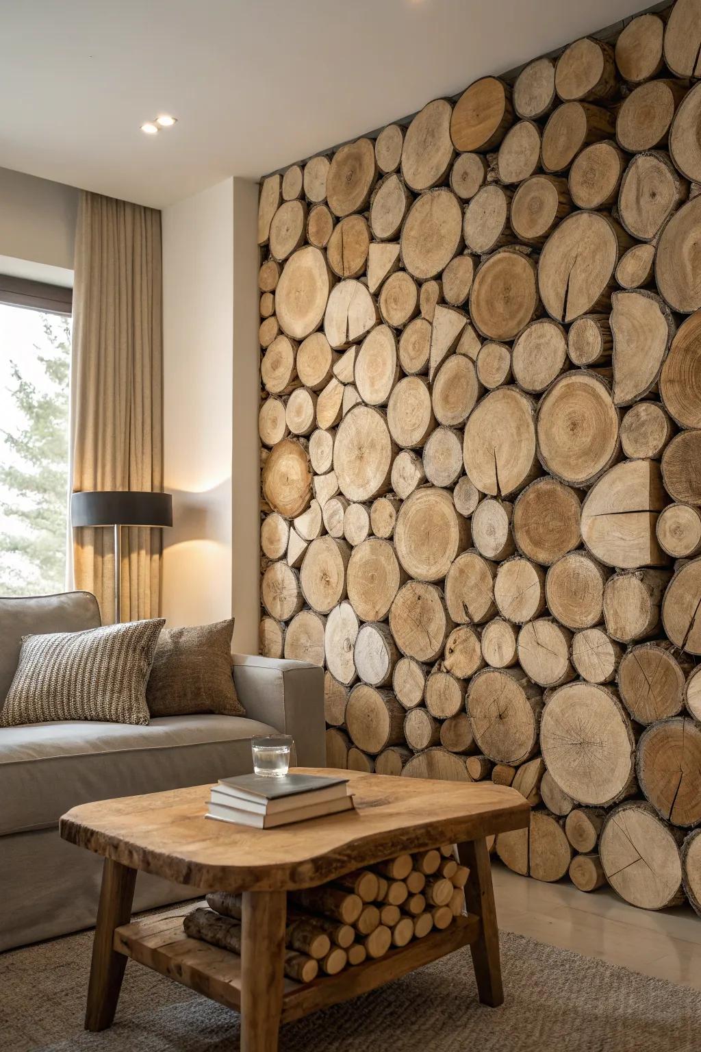 Invite nature indoors with wood slices.