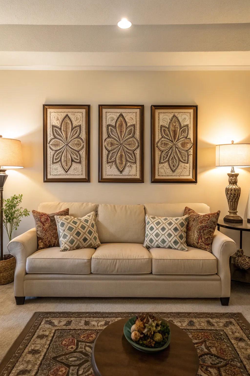 Symmetrical layouts foster a sense of order and tranquility.