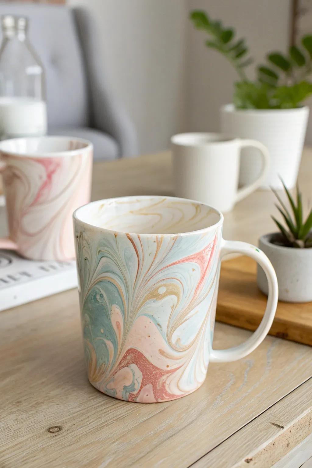 Enhance your coffee moments with artistic flair. Discover the charm of personalized marbled mugs, ideal for a cozy, stylish sip!