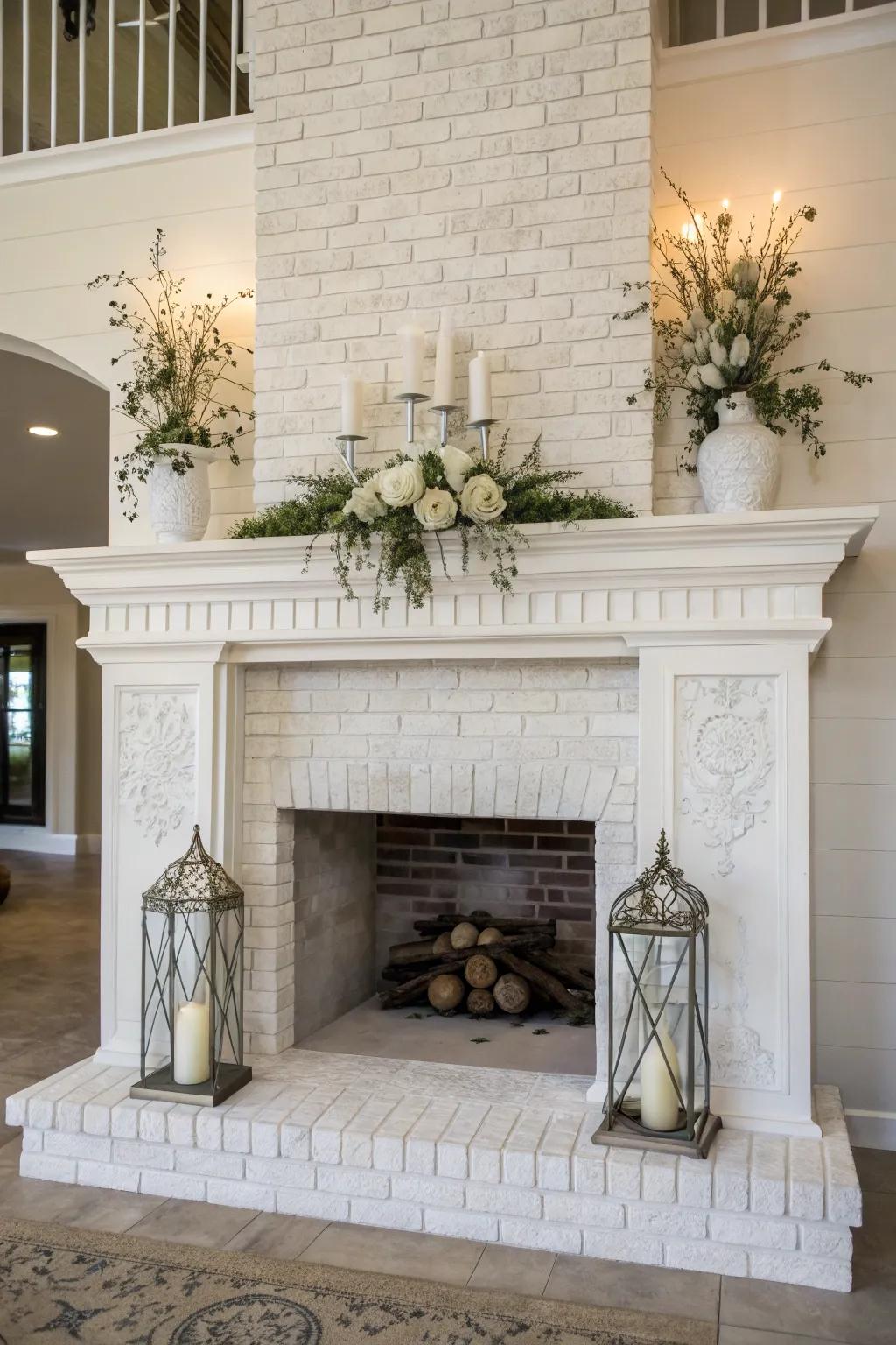 Balance and sophistication are achieved through symmetry around the fireplace.