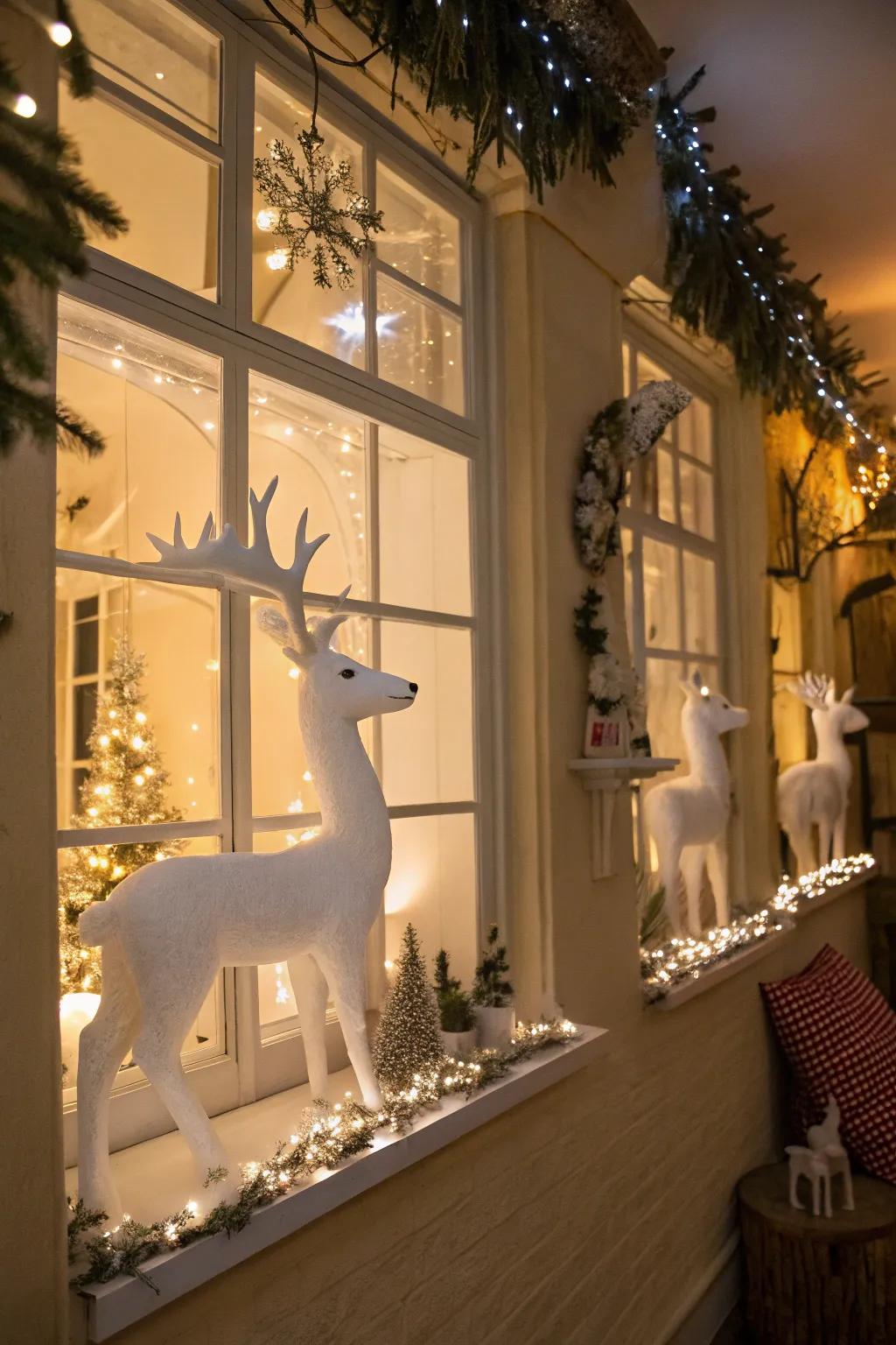 Add attraction and fun using reindeer decor.