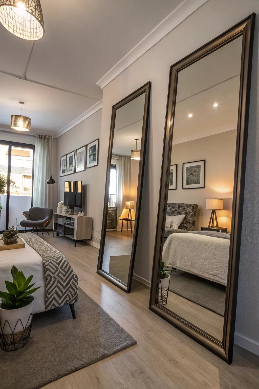 Reflections can be your secret weapon for visually expanding your studio space.