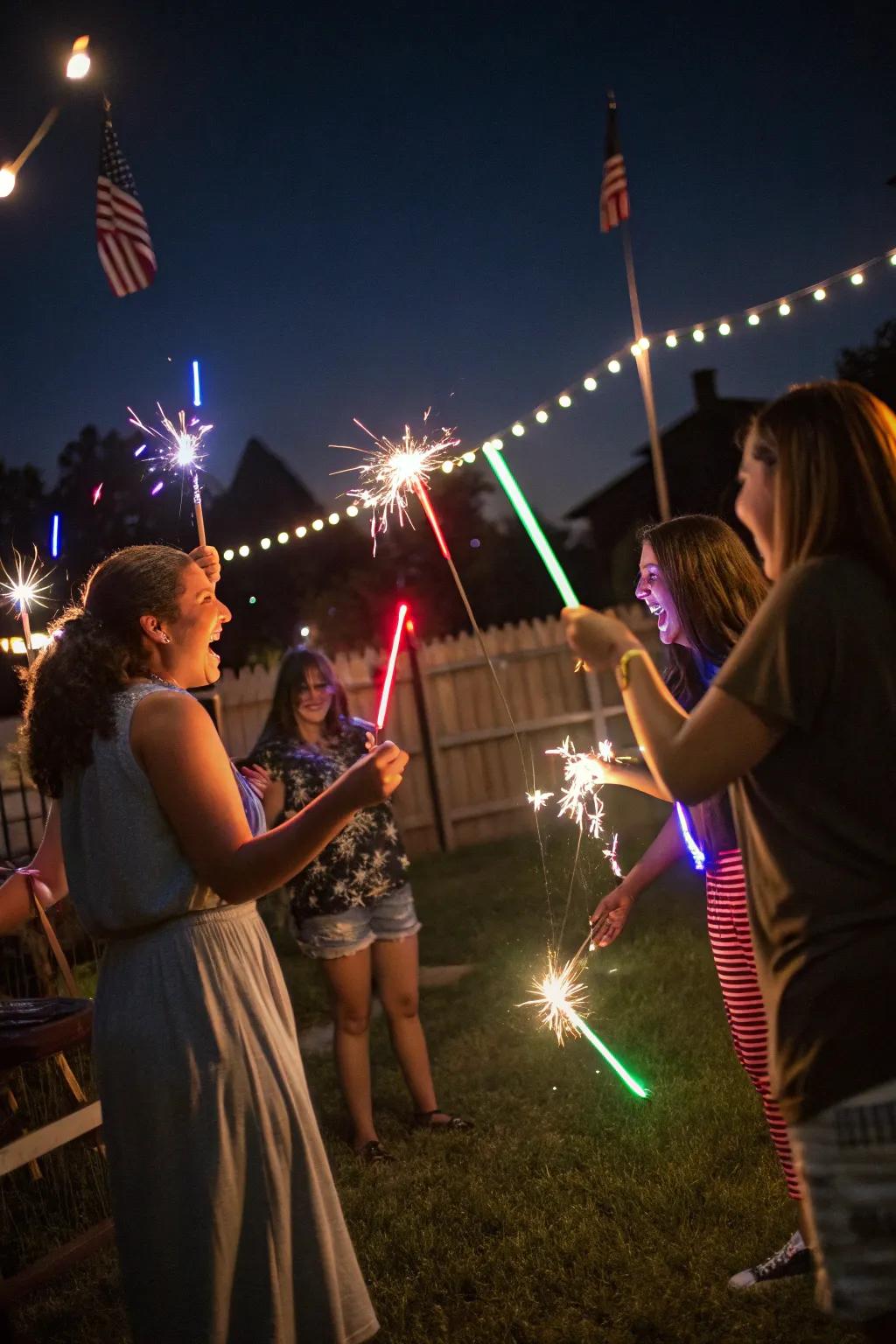 Brighten up the night with sparklers and glow sticks for everyone.