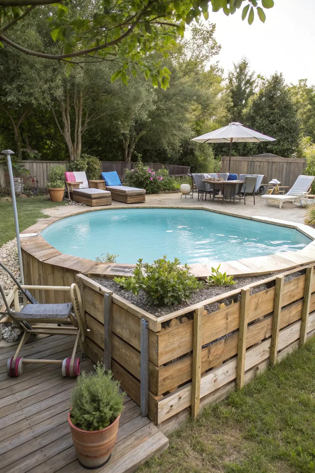 Accept a thrifty look implementing DIY pallet skirting.