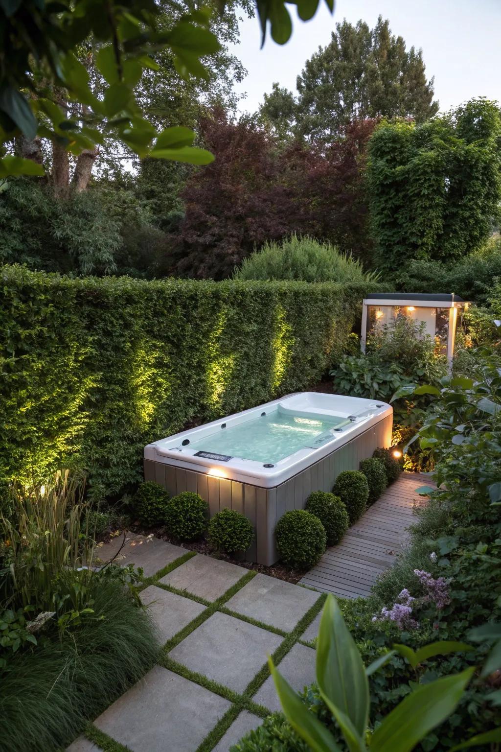 Plant barriers offer privacy and beauty.
