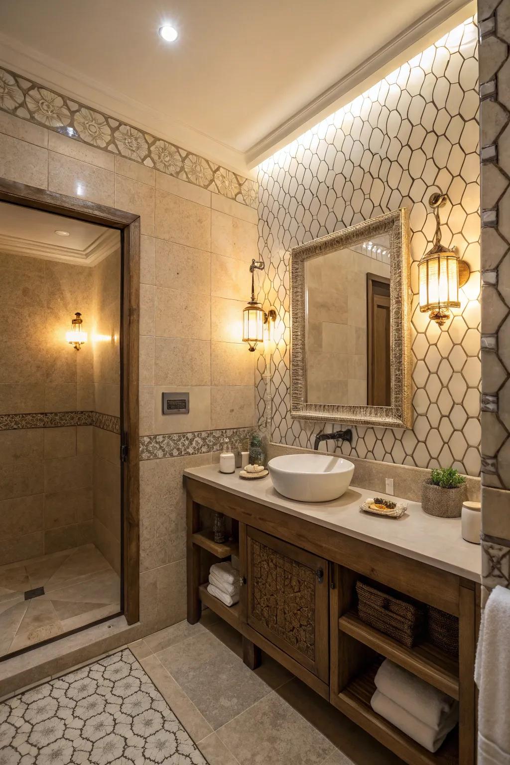 Surfaces with texture can add dimension and interest to your bathroom.