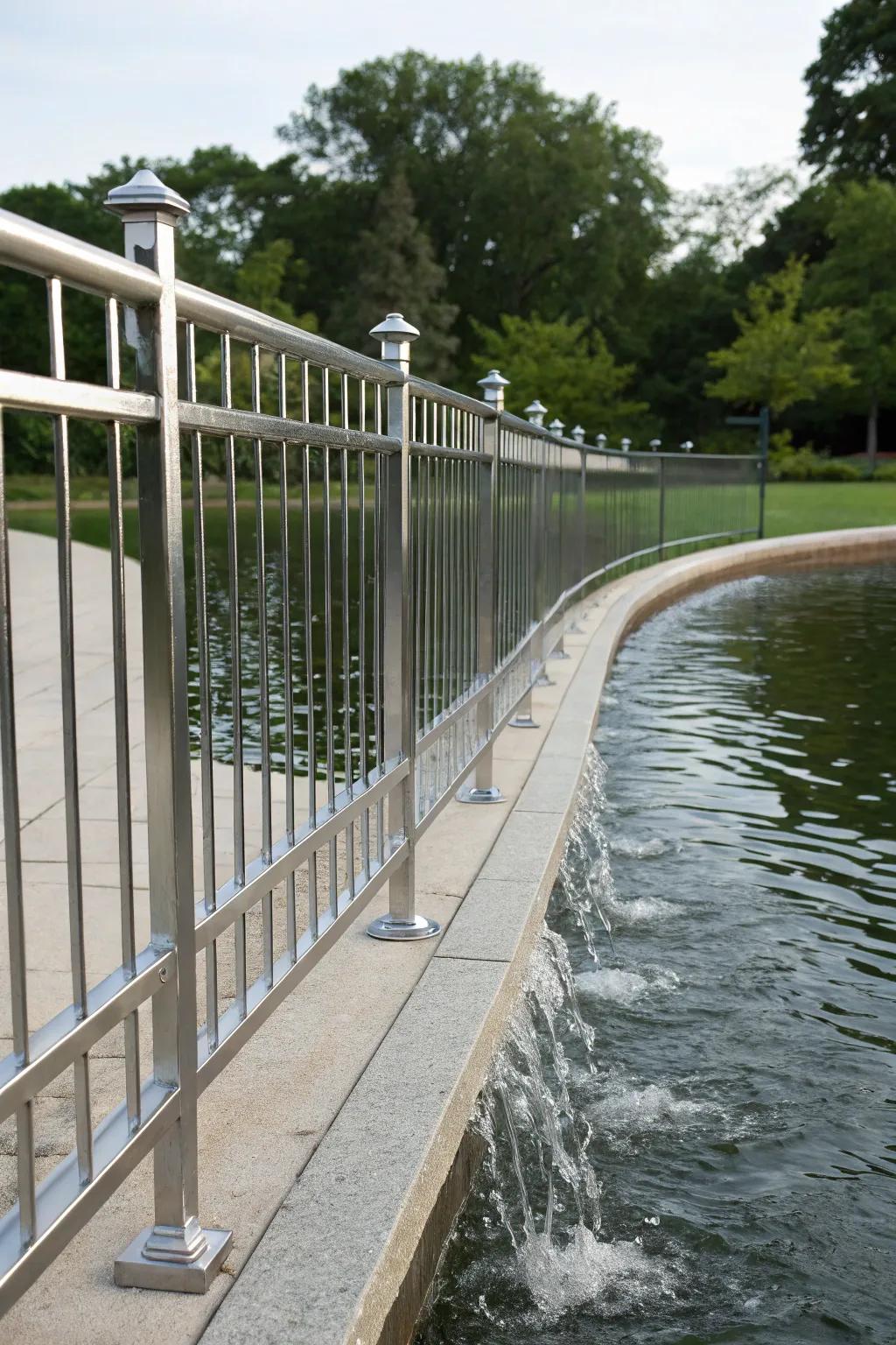 Water features create a serene setting near your fence.