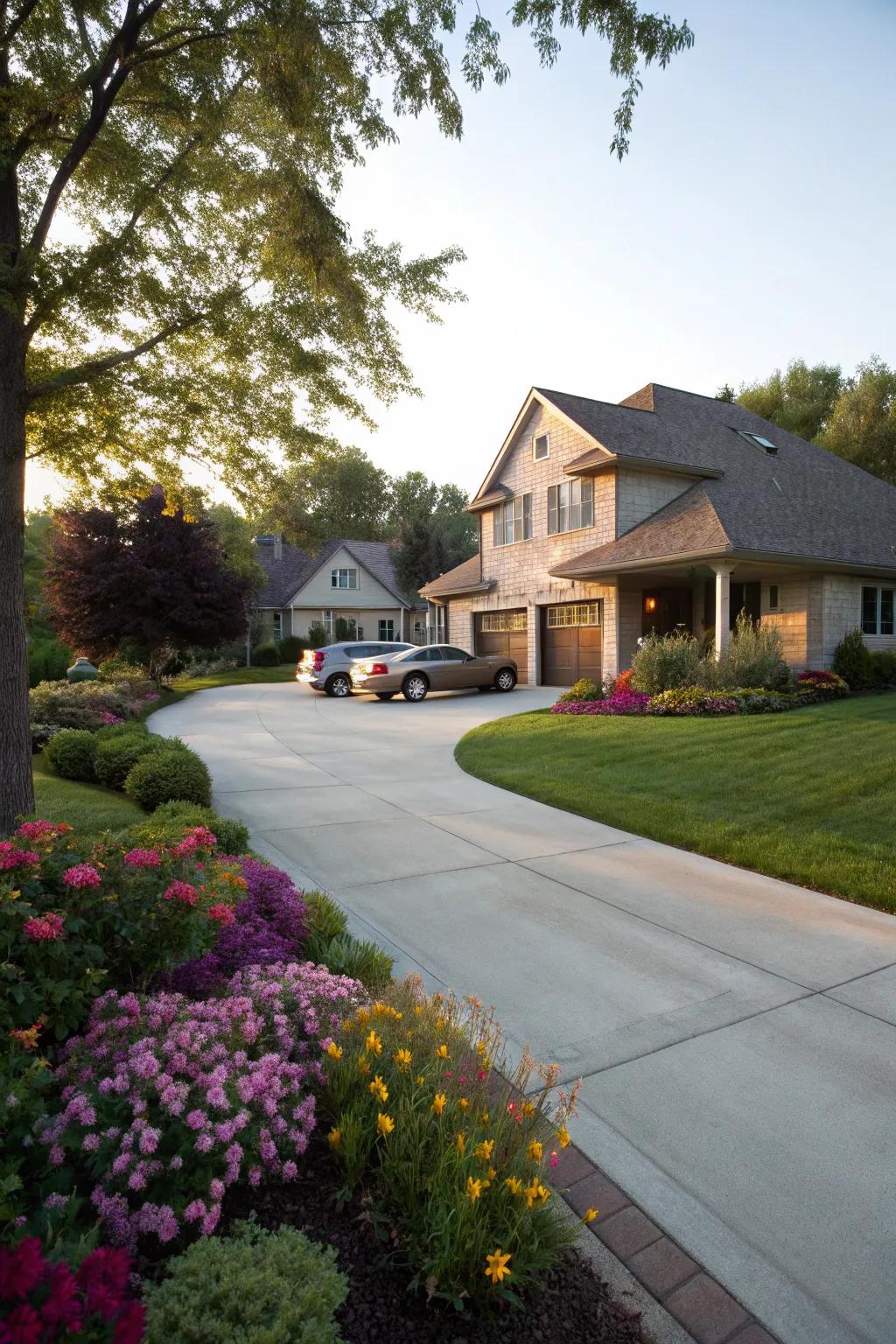 A seamless driveway design that enhances home accessibility.