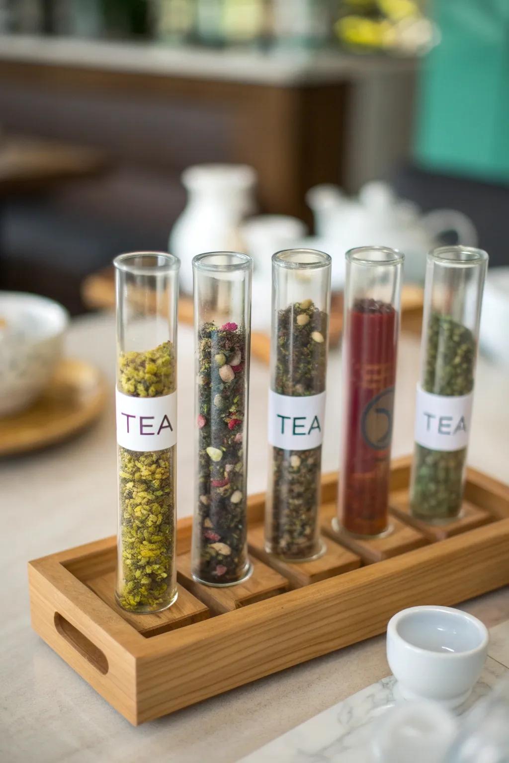 Loose leaf evening drink tubes provide a comfortable, thoughtful element.