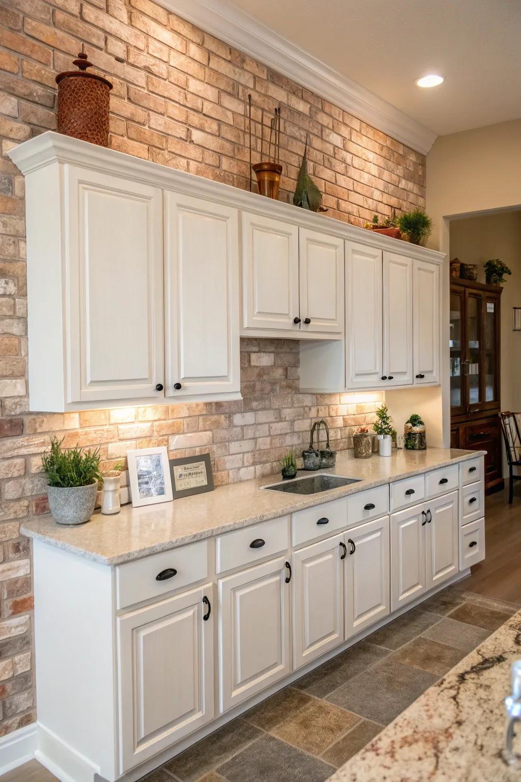 Original brickwork adds coziness and individuality.
