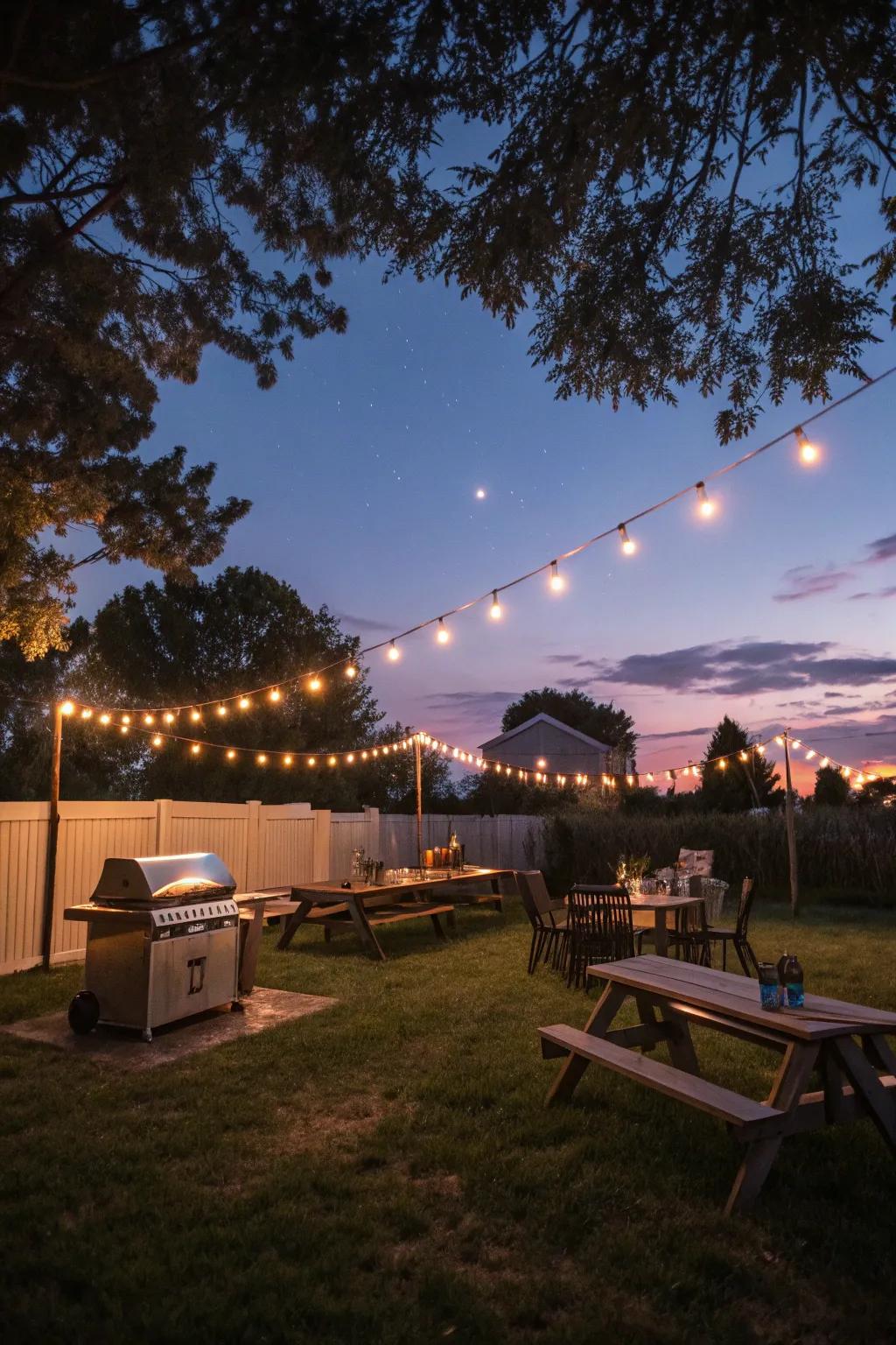 Ambient illumination transforms the vibe of your BBQ area.