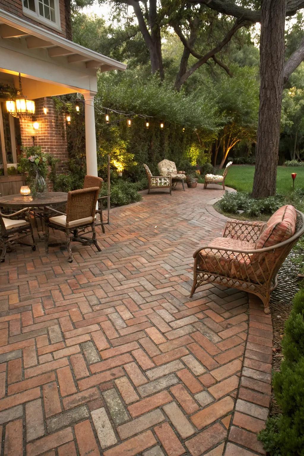Brick patterns offer timeless elegance and warmth.